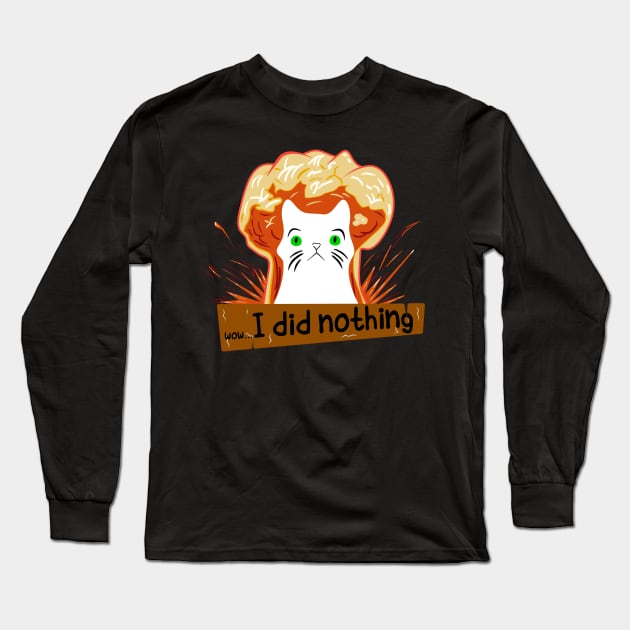 Bomber cat Long Sleeve T-Shirt by HamsterOver